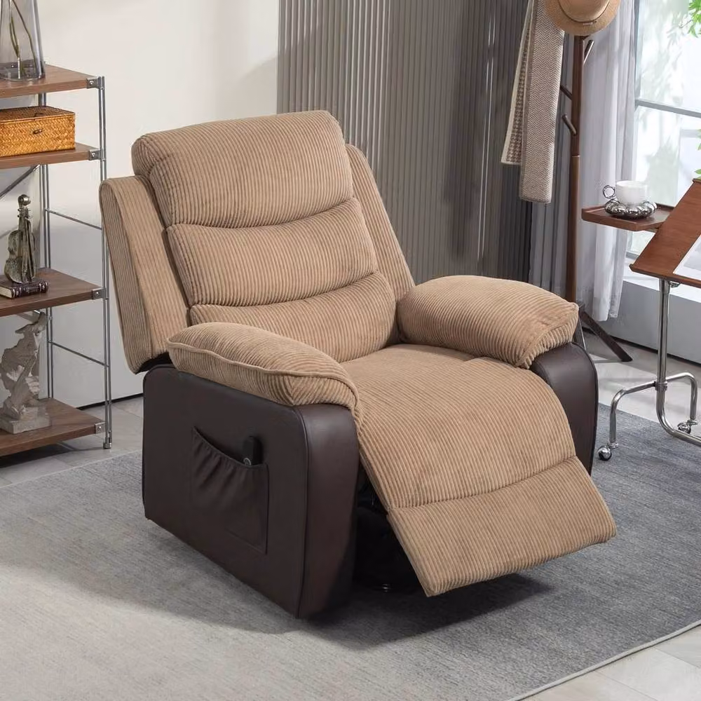 FORGEVIO Power Lift Riser Recliner Chair in Brown with High Back and Armrests – 5