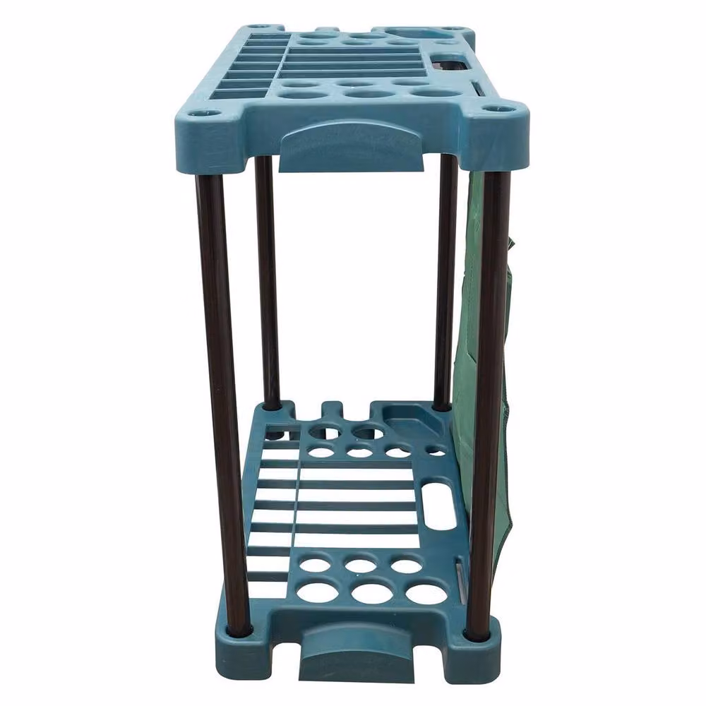 mysmartbuy Freestanding Garage and Shed Tool Organiser with Storage Slots and Bag in Green – 2