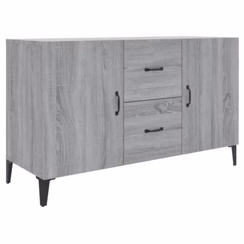 vidaXL Modern Grey Sonoma Sideboard in Engineered Wood, W/D/H: 100 x 36 x 60 cm – 1