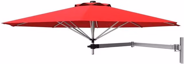 FLAVORA Red Wall Mounted Cantilever Patio Tilting Sunshade Umbrella – 1