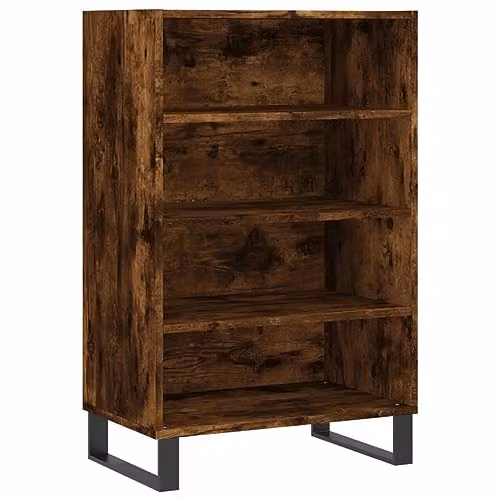 vidaXL Highboard in Smoked Oak, Brown Engineered Wood and Metal, W/D/H: 57 x 35 x 90 cm – 1
