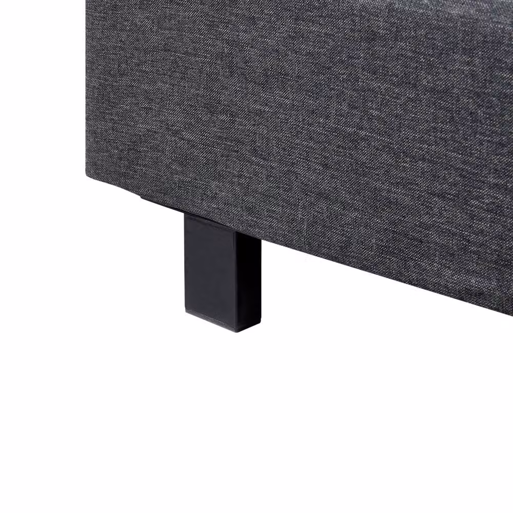 Wyld and Coco Grey Upholstered Slatted Small Double Bed Frame W/D/H: 122 x 120 x 94 cm – 6