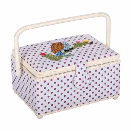 Hobby Gift Medium Applique Owl Sewing and Craft Storage Box with Lid, W/D/H: 24.5 x 14.5 x 14.5 cm – 1