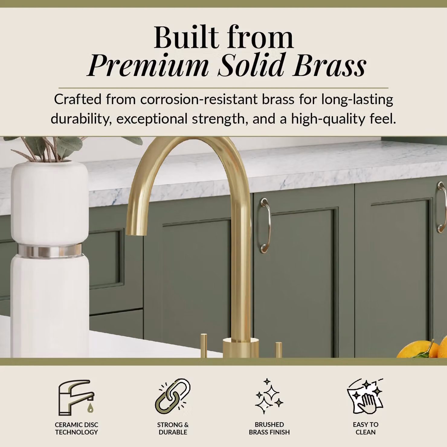 Balterley Lacerta Kitchen Mono Mixer Tap with Dual Lever in Brushed Brass – 2