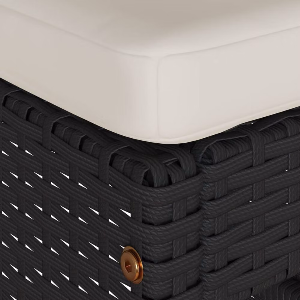 Berkfield Home Set of 2 Black Poly Rattan Garden Bar Stools with Removable Fabric Cushions – 5