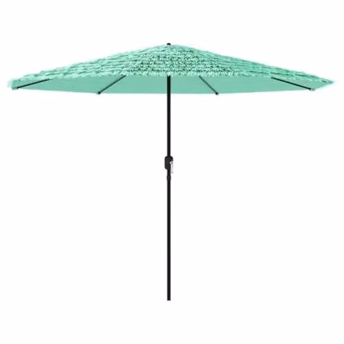 vidaXL Garden Parasol with Steel Pole and Polyester Canopy, Green, W: 388 cm, D: 388 cm, H: 248 cm