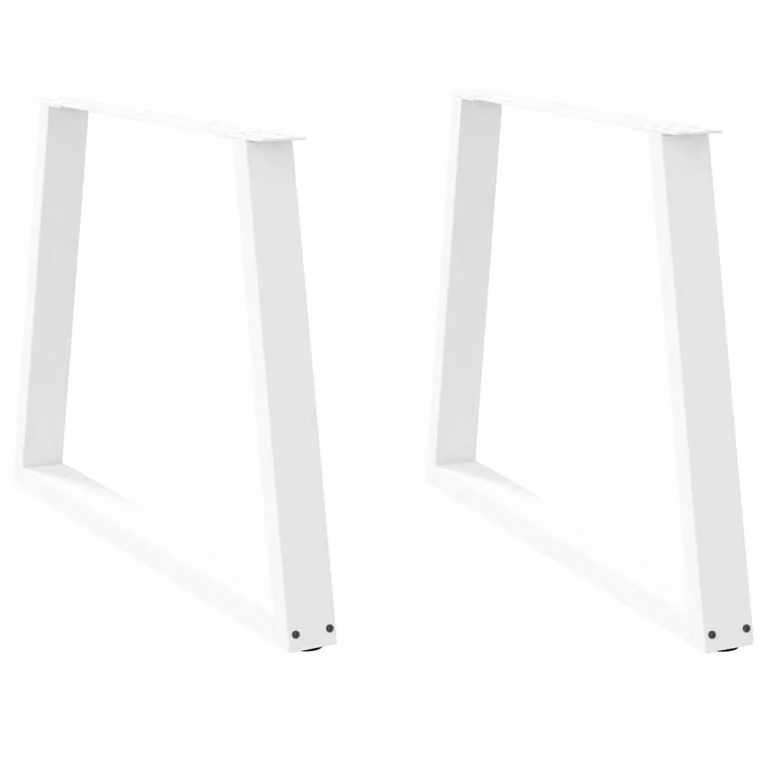 Berkfield Home V-Shape Dining Table Legs, 2 Pieces, White Steel, H: 72-73.3 cm x W: 90 cm