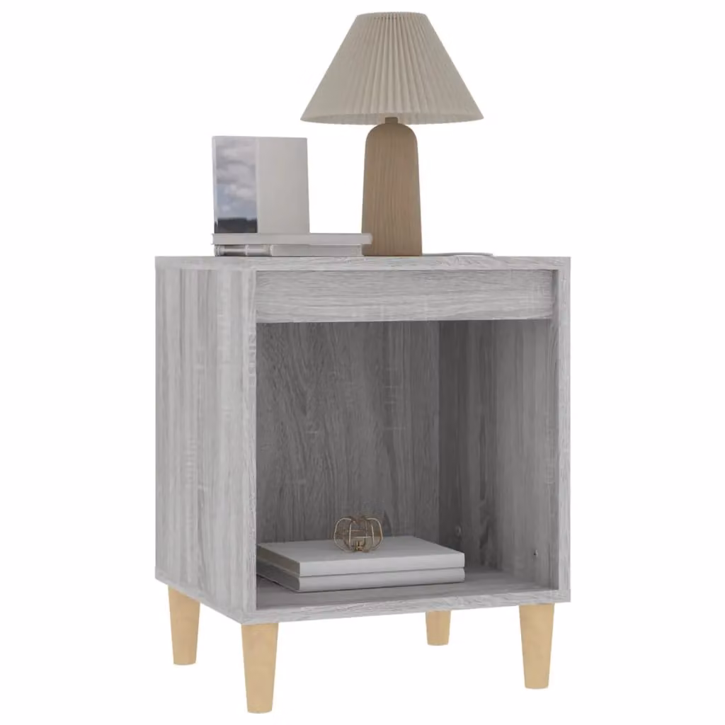 Berkfield Home Grey Sonoma Bedside Cabinet W: 40 cm, D: 35 cm, H: 50 cm – 4