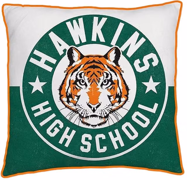 Stranger Things Tigers Square Filled Cushion in Green