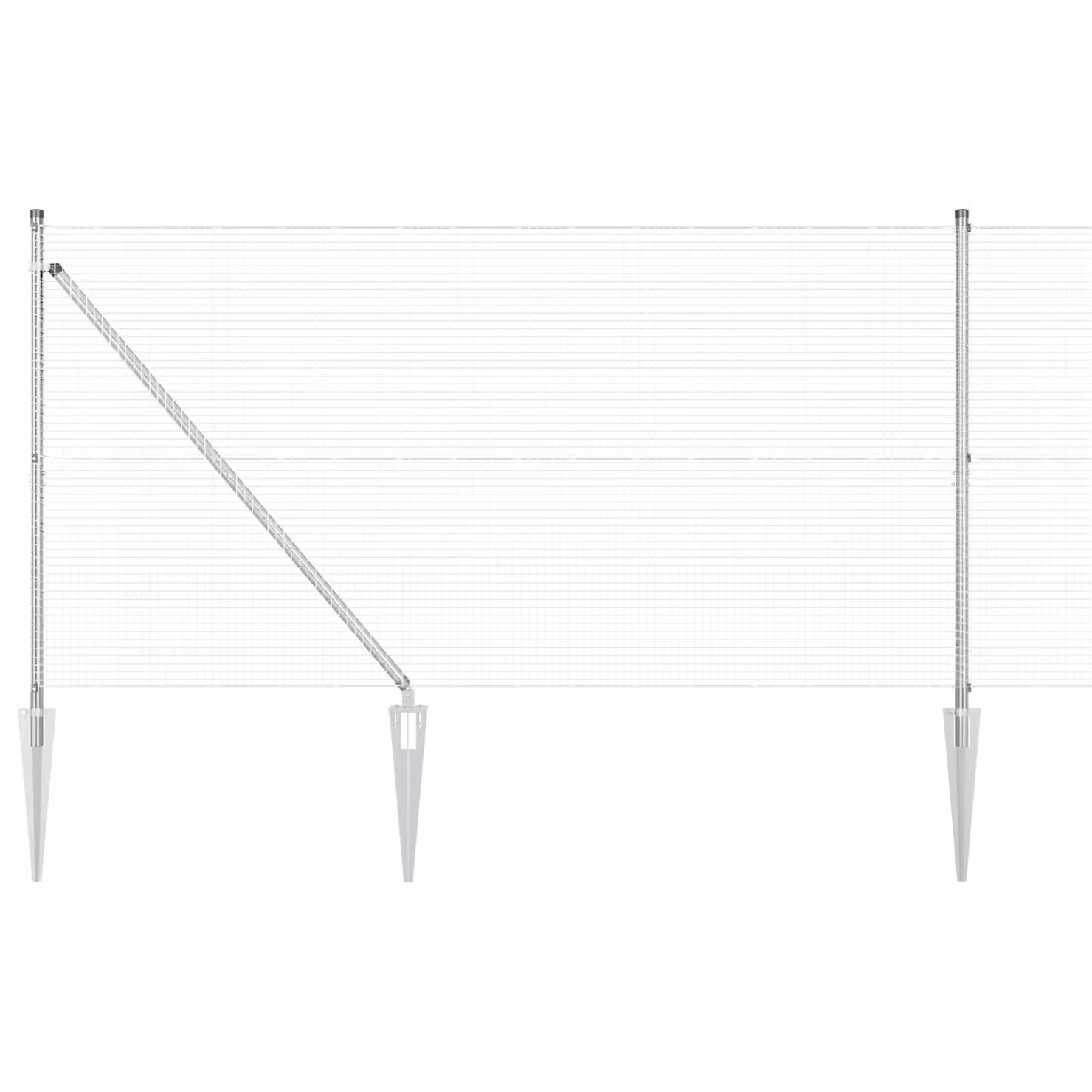 Berkfield Home Galvanised Steel Welded Wire Fence with 7 Spike Posts, Silver, W: 120 cm, L: 10 m – 2