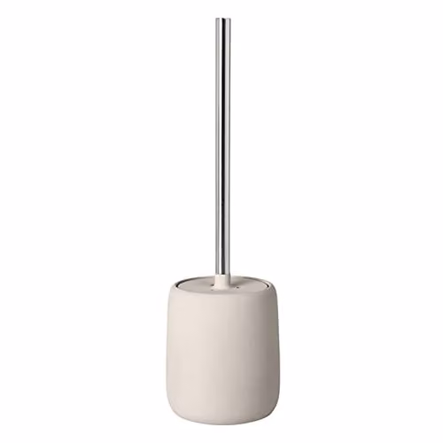Blomus Sono Freestanding Covered Toilet Brush in Grey and Beige