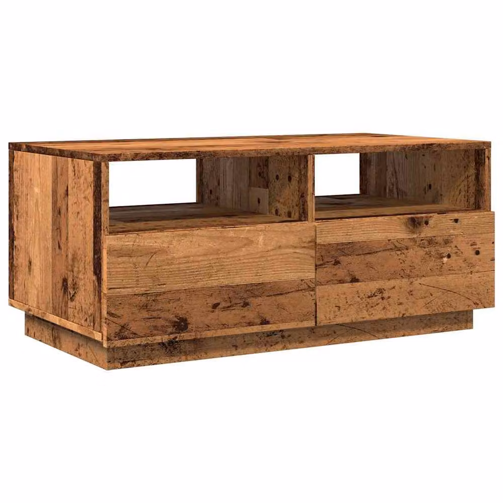 Berkfield Home Modern Coffee Table with LED Lights in Brown, W/D/H: 90 x 49 x 40 cm – 3