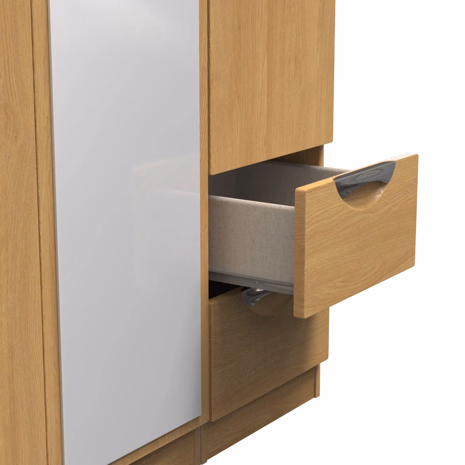2 U Holborn Ready Assembled Triple Mirror and Drawer Wardrobe in Brown – 3