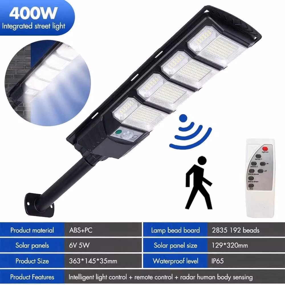 FLAVORA LED Solar Street Light with Motion Sensor, Black Outdoor Garden Security Lamp – 6