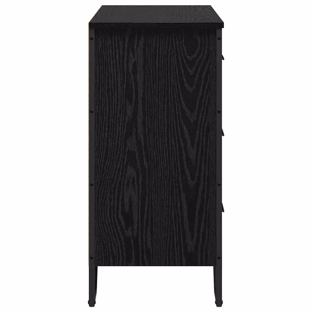 Berkfield Home Black Oak Chest of Drawers, W: 91 cm, D: 35.5 cm, H: 74.5 cm – 4
