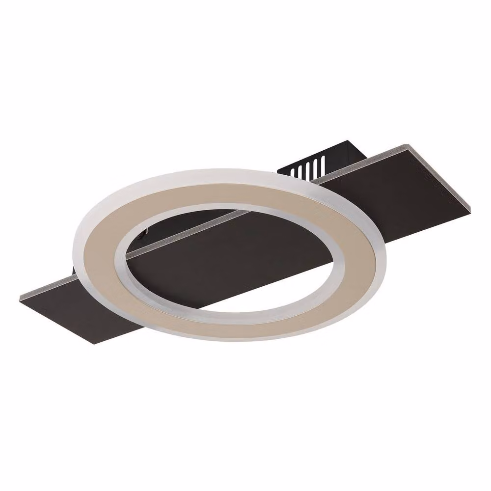 Netlighting Jayden Integrated LED Semi Flush Ceiling Light, Matt Black, Warm White 3000K – 2