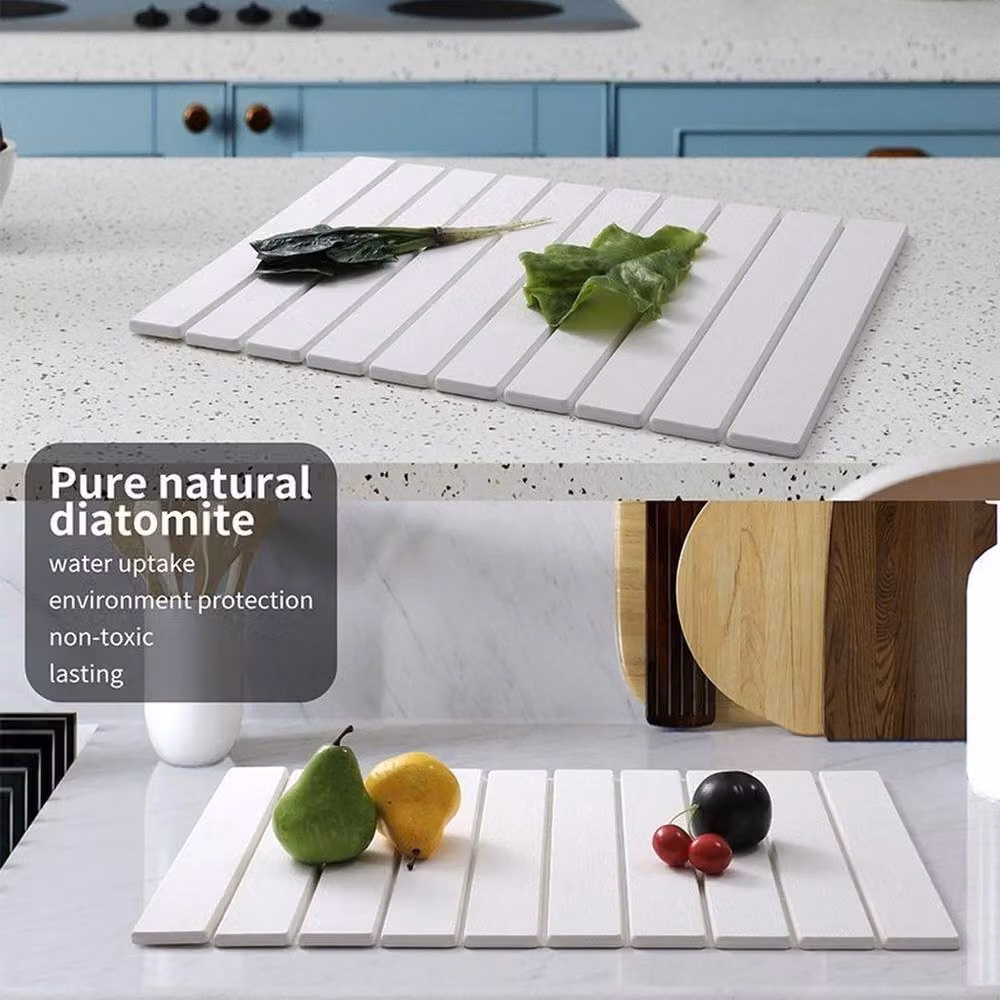 Kelvenix Stone Dish Drying Mat, White, W: 52 cm x D: 1000 cm – 2