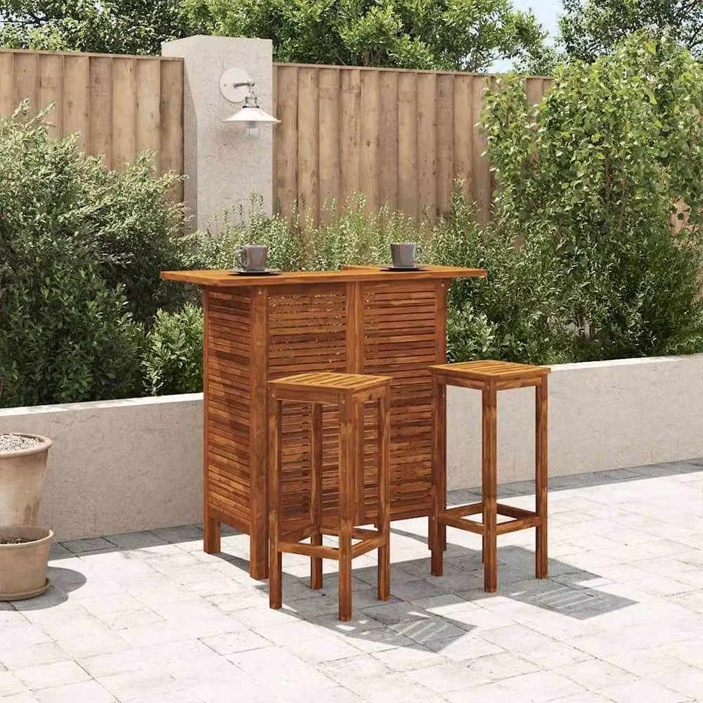 Berkfield Home Durable Bar Table in Brown Solid Oiled Acacia Wood, W/D/H: 110 x 50 x 105 cm – 1
