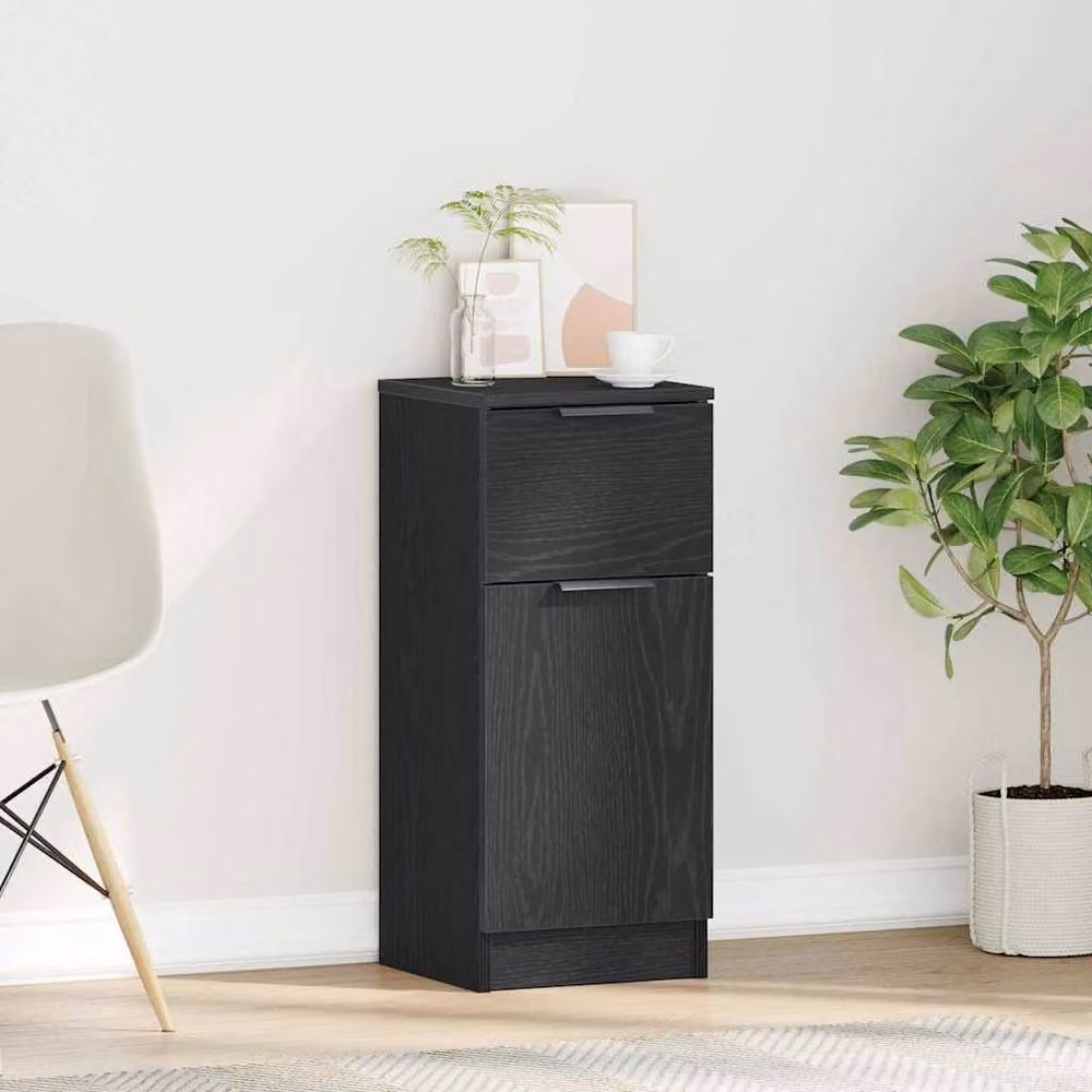 Berkfield Home Black Oak Sideboard, W/D/H: 30 x 30 x 70 cm – 2