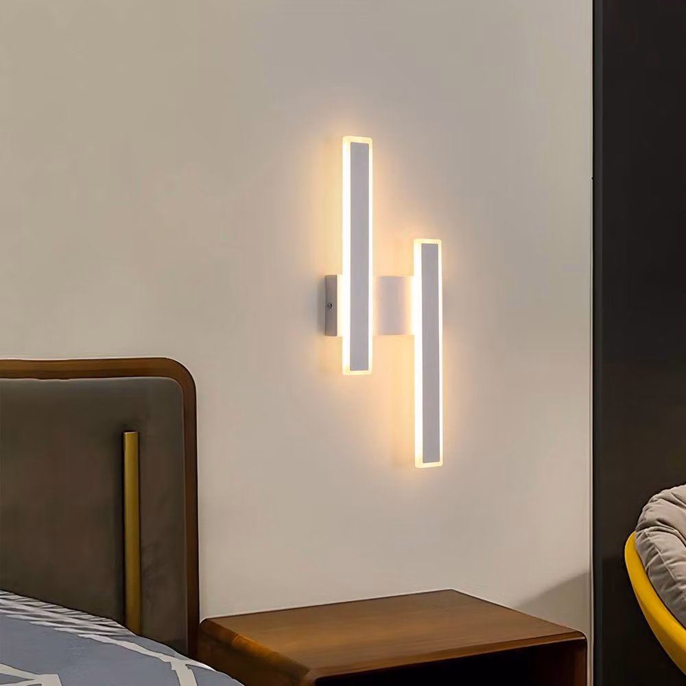 Pheashine Modern White Acrylic and Aluminium LED Wall Lamp with 3000K Warm White Light, 32W, 44 cm – 3