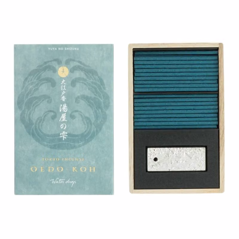 Nippon Kodo Oedo-Koh Water Drop Tabletop Incense with Floral Scent in Blue