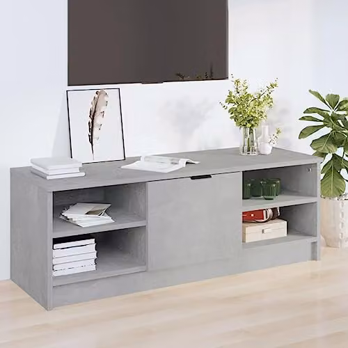 vidaXL Modern TV Cabinet in Concrete Grey, W/D/H: 102 x 35.5 x 36.5 cm – 2