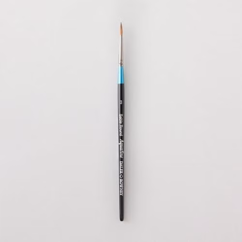 Daler-Rowney Aquafine Professional Watercolour Brush, Round, Short Handle, Natural Sable Hair, Size 3