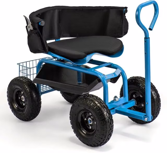 Costway Blue Metal Outdoor Gardening Cart