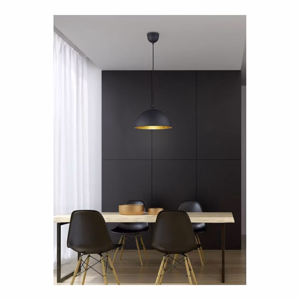 Netlighting Jimmy Modern Dome Pendant Ceiling Light in Black – 2