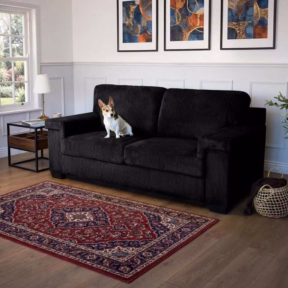 Bravich LTD Enzo 2 Seater Jumbo Corduroy Sofa in Black – 2