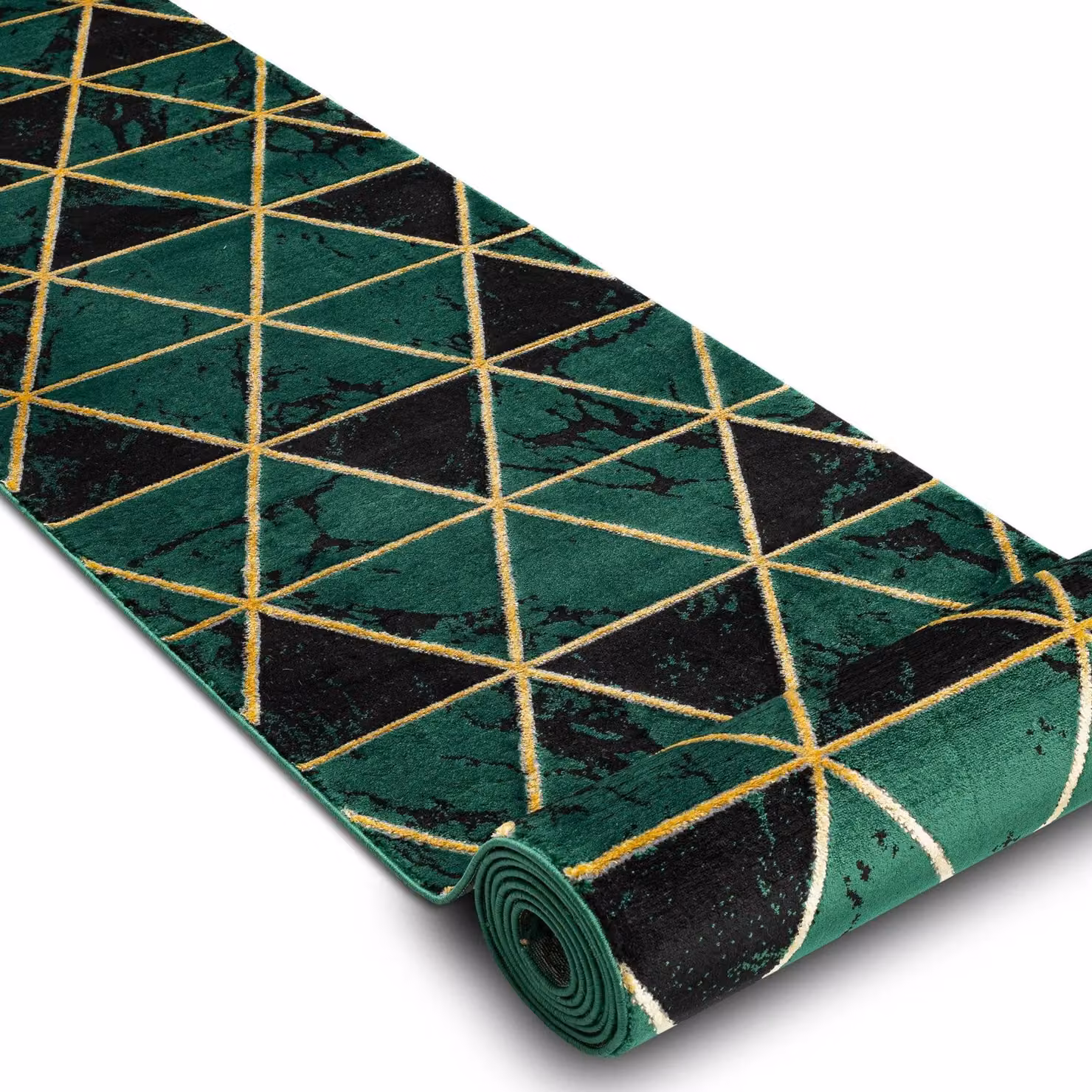 RugsX Exclusive Emerald Green Geometric Runner, W: 80 cm, L: 270 cm – 2