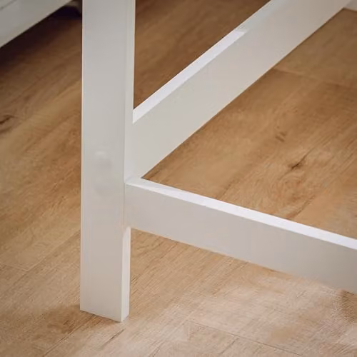 SoBuy White Computer Desk with Grommet for Home Office, W: 125 cm, D: 52 cm, H: 80 cm – 6
