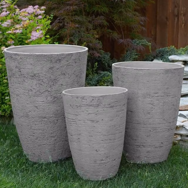 Wyld and Coco Stonecraft Tall Grey Planter, Height: 60 cm