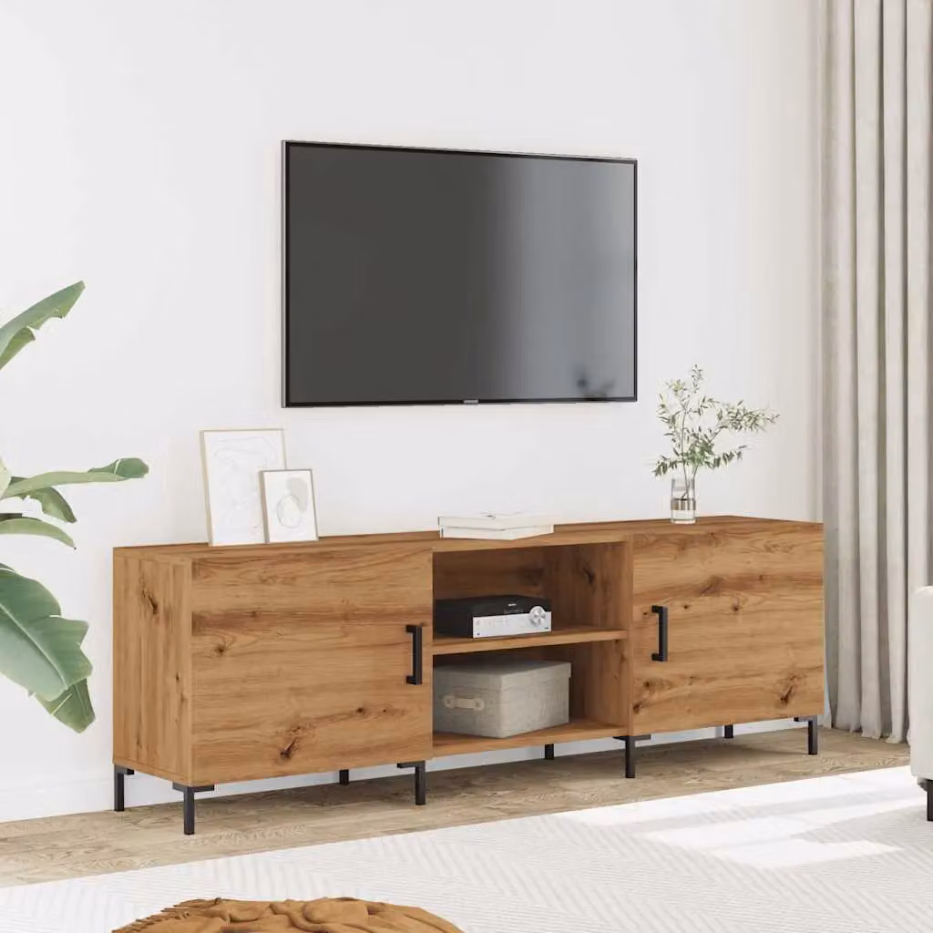 Berkfield Home Artisan Oak TV Cabinet in Brown, W/D/H: 150 x 30 x 50 cm – 3