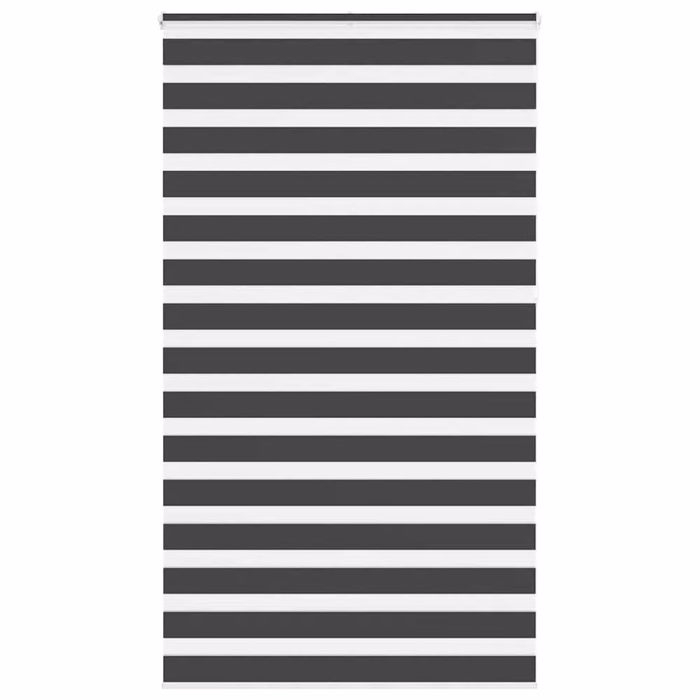 Berkfield Home Zebra Day and Night Blind in Black Polyester, W: 135 cm, H: 230 cm – 1