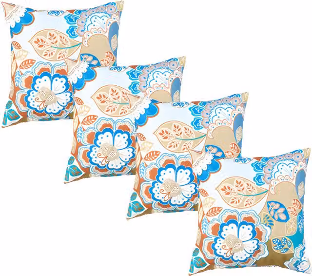 Gardenista Istanbul Floral Printed Outdoor Scatter Cushion in Blue