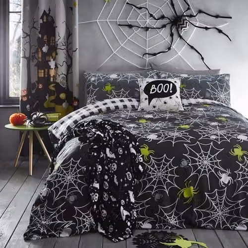 Bedlam Halloween Velvet Filled Cushion with Removable Cover, Black, W/D/H: 43 x 43 x 43 cm – 3