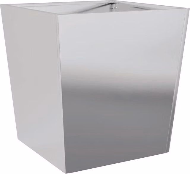 Berkfield Home Galvanised Steel Garden Planter Tub in Grey, W/D/H: 50 x 50 x 50 cm