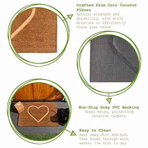 Nicola Spring Coir Door Mat Set of 2, Brown, W/D: 60 x 40 cm – 4