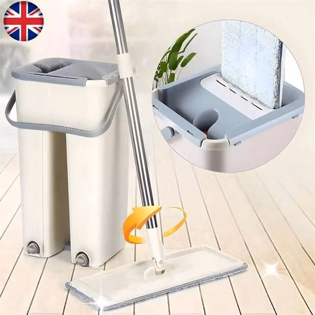 Nordara Beige PRO Mop and Bucket Set with Wringer and Microfibre Pads