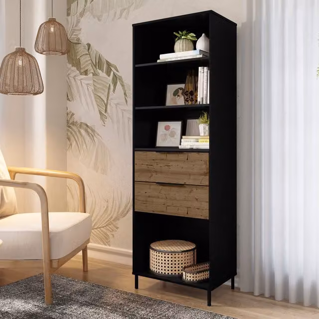 Seconique Madrid Modern Bookcase in Black