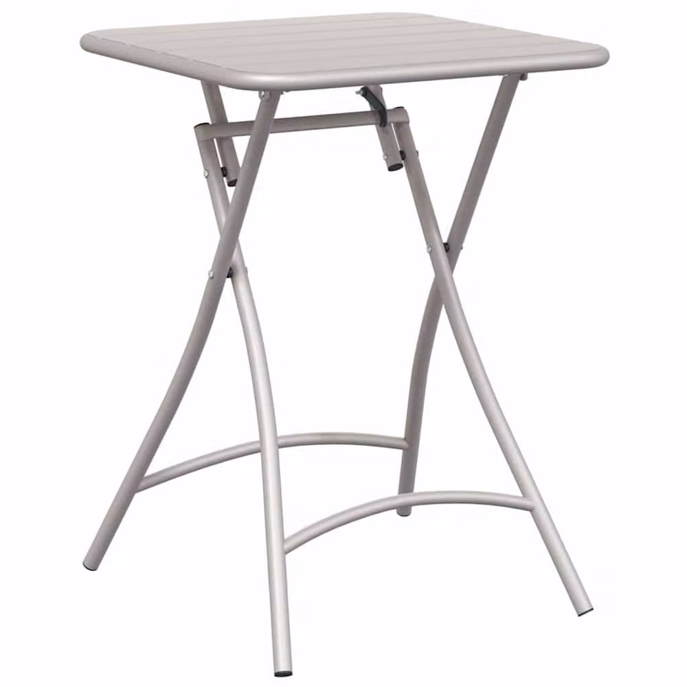 Berkfield Home Modern Folding Garden Table in Beige Steel, W/D/H: 55 x 55 x 73 cm – 2