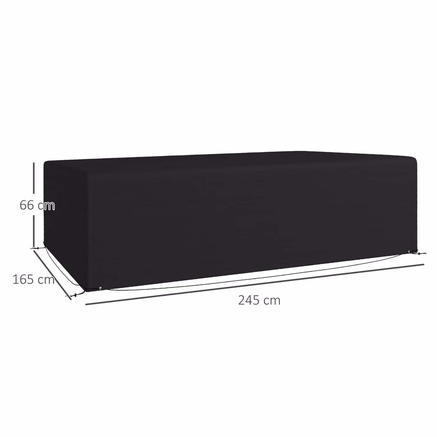 Outsunny 600D Oxford Polyester Table Set Cover in Black, Waterproof and Anti-UV, W/D/H: 245 x 165 x 66 cm – 3