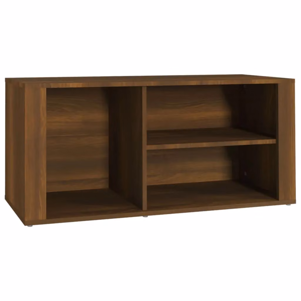 Berkfield Home Brown Oak Shoe Cabinet with Integrated Seat, W/D/H: 100 x 35 x 45 cm – 2