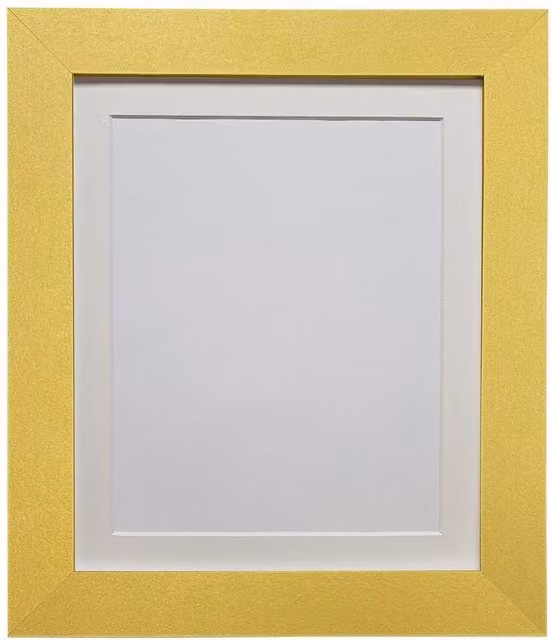 Frames & Mirrors 4U Metro Gold Rectangular Picture Frame with White Mount, W/H: 40 x 30 cm