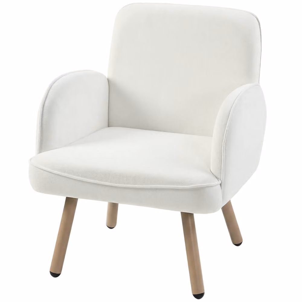 STILVORA Modern Velvet Tub Armchair in White with Spring Core Cushion – 2