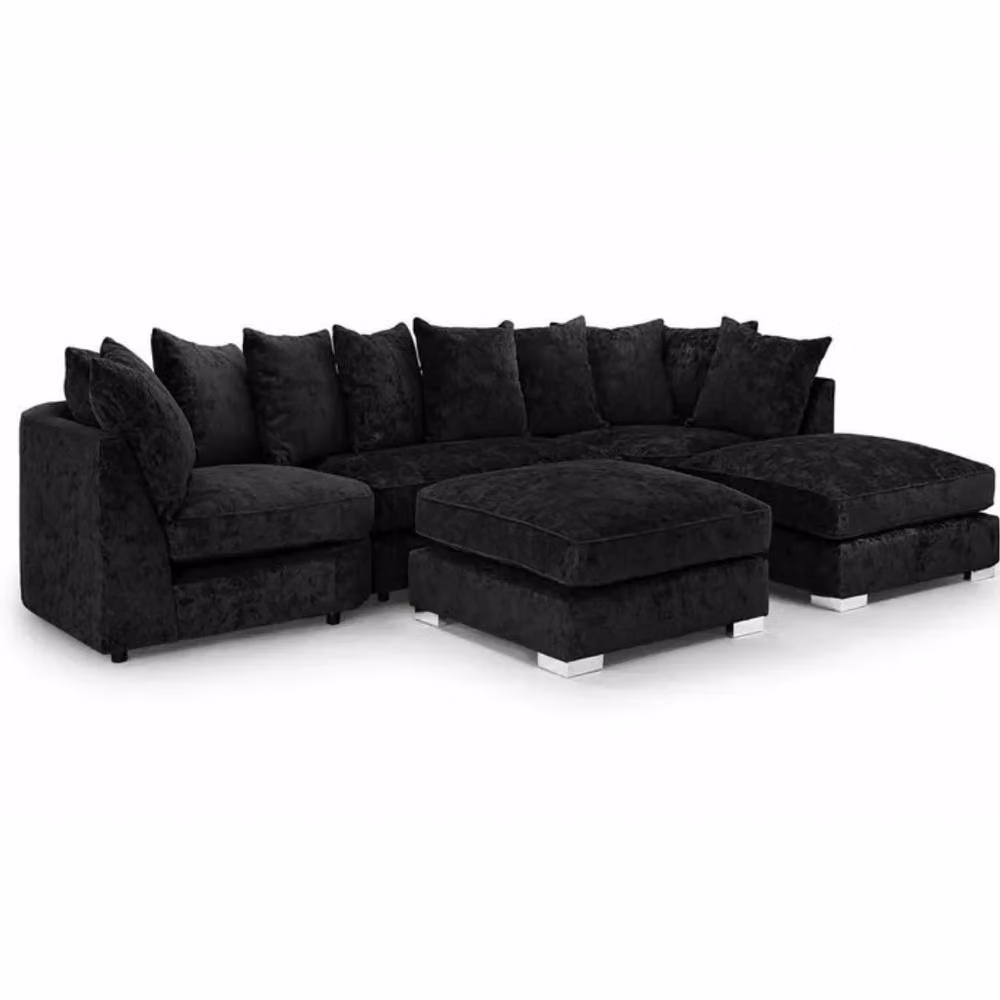 Home & Love Bishop U Shape Cinema Scatterback Corner Sofa in Alaska Black – 2