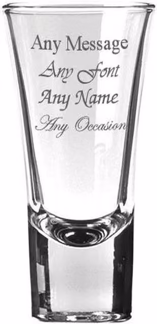 Uniqueful Personalised Engraved Boston Shot Glass, 1.2oz, Clear