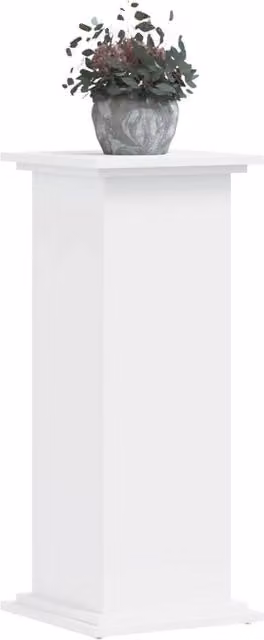 Berkfield Home White Plant Stand in Engineered Wood W/D/H: 33 x 33 x 80 cm