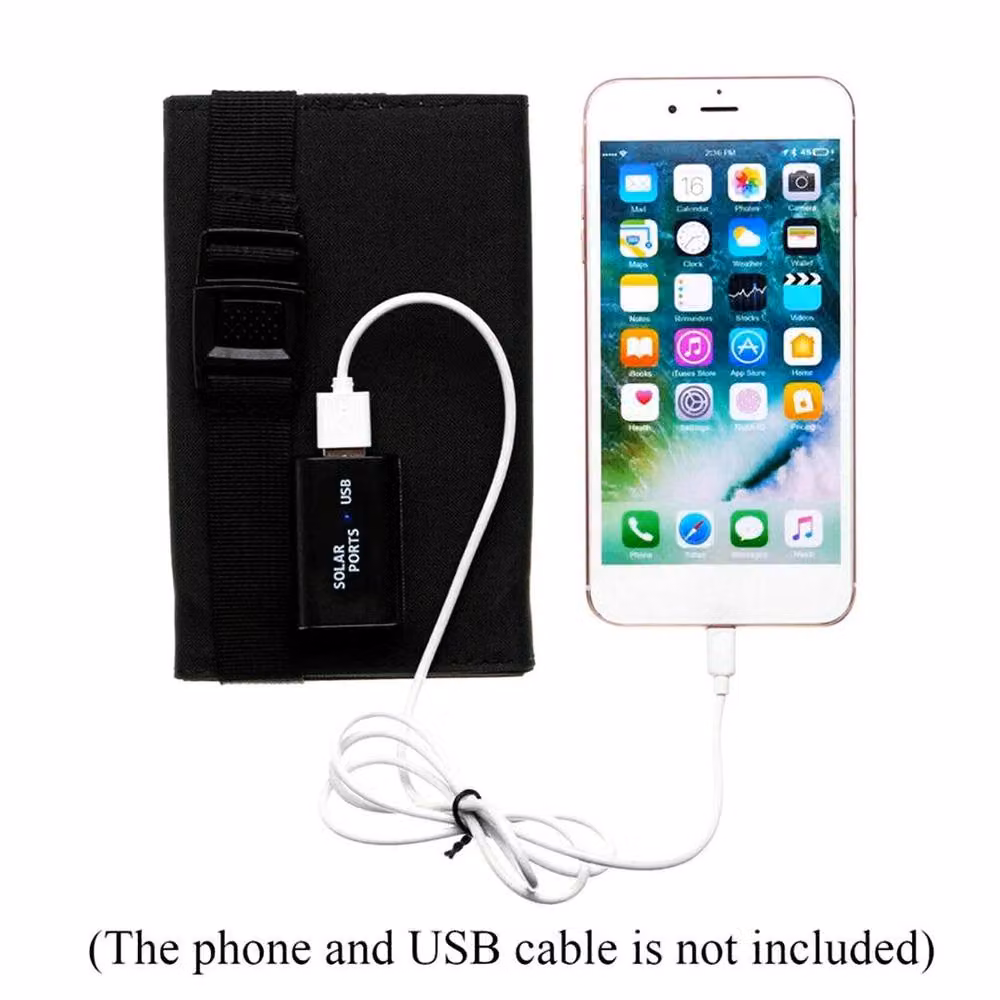 SPETLEK 100W USB Folding Solar Panel Power Bank with USB Cable, Black – 4